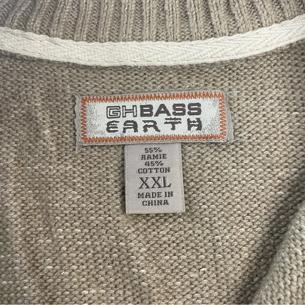 GHBASS Earth XXL Raime/ Cotton Blend Men’s Tan Turtleneck Zip Pullover Sweater